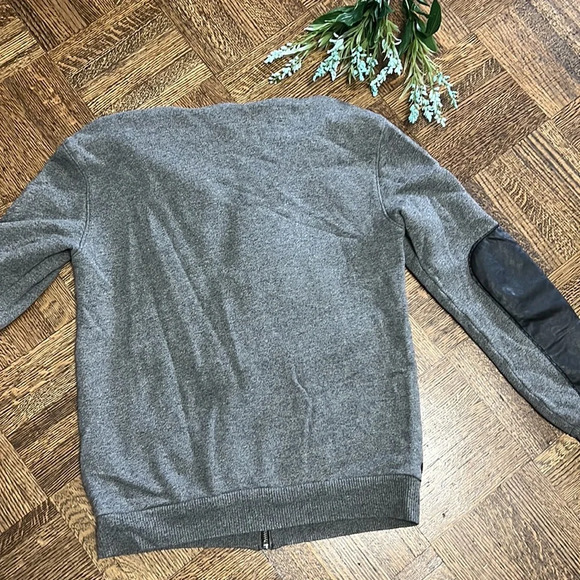 WILFRED FREE Heather Gray Hooded Jacket Faux Leather - Picture 4 of 6